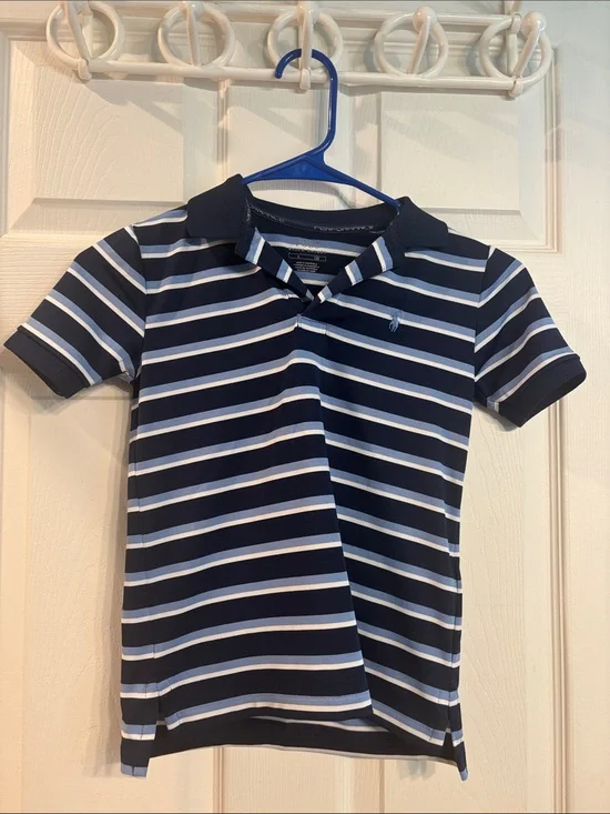 Ralph Lauren Navy, Light Blue & White Striped Polo