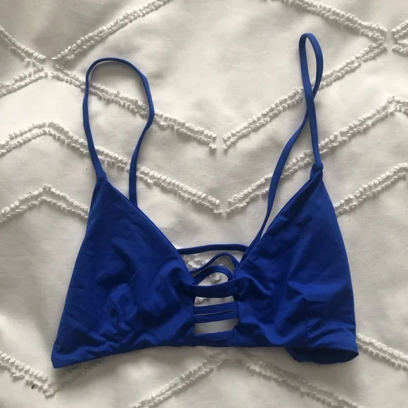 Blue Strappy Women's Swim Top