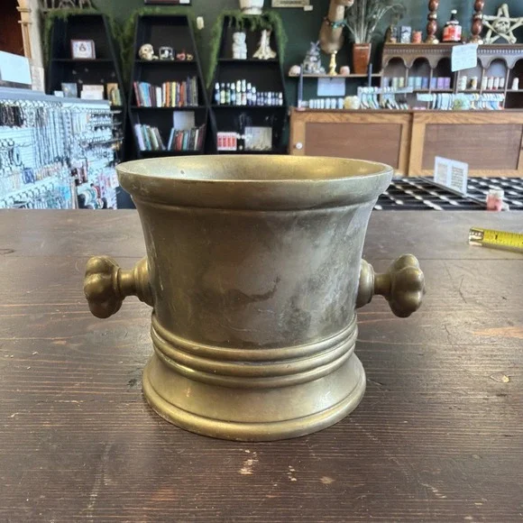 Antique Solid Brass Apothecary Mortar - 3.75
