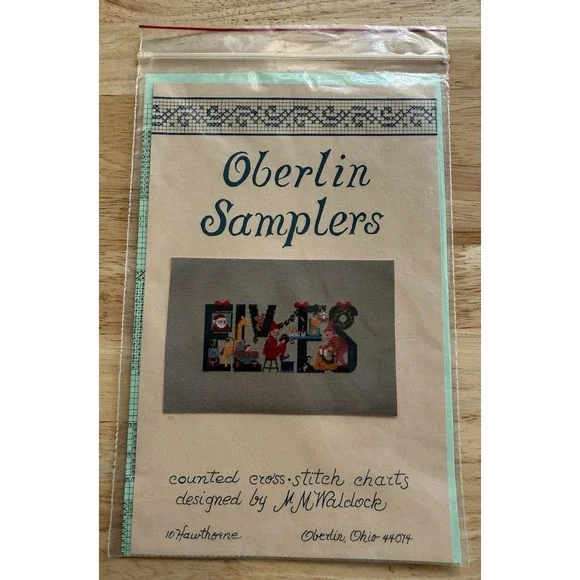 Oberlin Samplers Counted Cross Stitch Chart Christmas Elves‎ Designed By Waldock