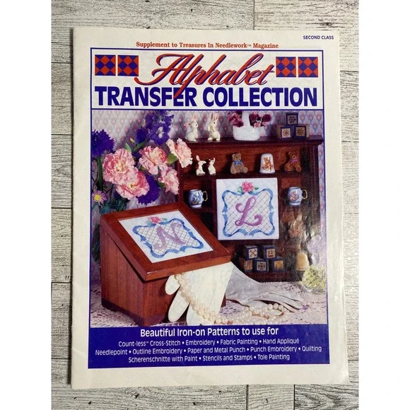 Alphabet Transfer Collection Craftways Corporation 1992 Iron-on Patterns Booklet