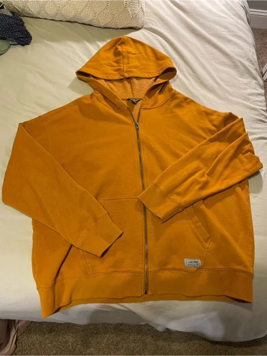 Eddie Bauer- Men's Zip Hoodie Sweatshirt - Mustard