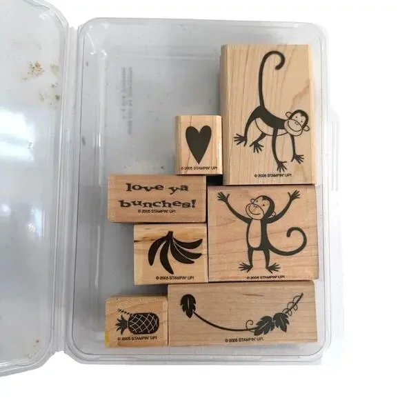 Stampin’ up wooden stamps monkey business