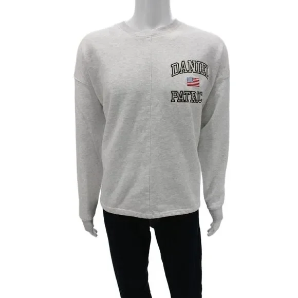 Daniel Patrick Mens Pullover Crew Neck Gray Cotton American Long Sleeve Size S