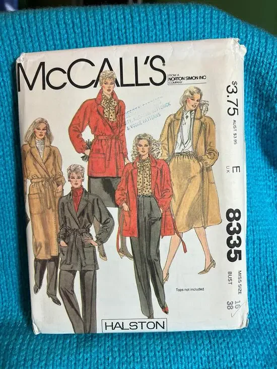 McCalls 8339 trench skirt pant pattern size 16