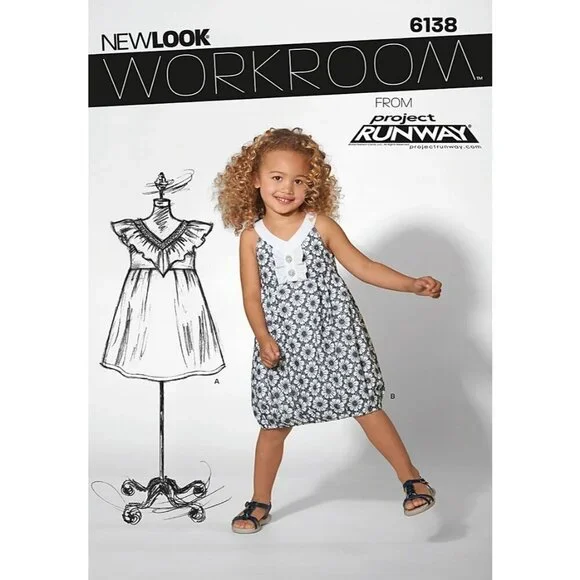 New Look Children’s Dress‎ Pattern 6138 Girl Size 3-8