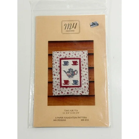 MH Designs Time for Tea Pattern OS Multi Color Paper Foundation Quilt MH 855