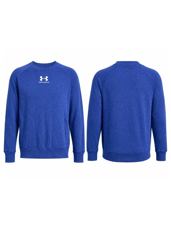 UA Under Armour Cotton Solid Sweatshirt Sweater Pullover Blue Loose Men’s Large