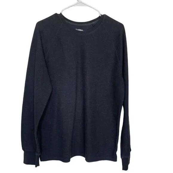 Goodfellow & Co Men’s Shirt Size Large Thermal Henley Long Sleeve Black Ribbed