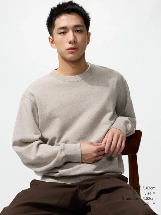 Uniqlo Unisex Crewneck Sweater in Taupe