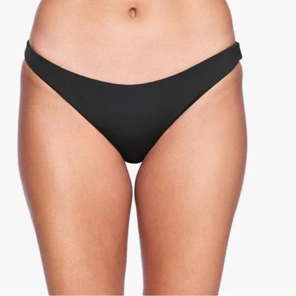 Hurley Solid Moderate Bikini Bottom Black Small New With‎ Tags