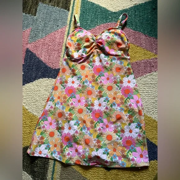 Floral A-Line Women’s Swim Dress in Multi-Color