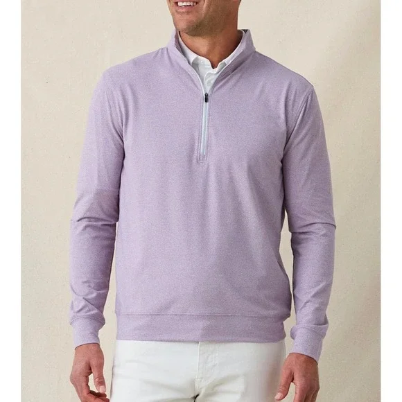 Straight Down Ballard Quarter Zip Pullover Mens 2XL Mauve Heather Golf 60473 MLB