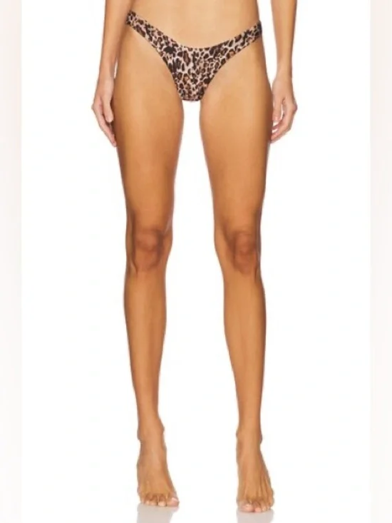 Agua Bendita x REVOLVE Avy Bikini Bottom Wild Leopard Gold Animal Print Size M