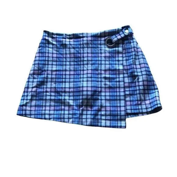 Justice Plaid Purple & Blue Skort Skirt