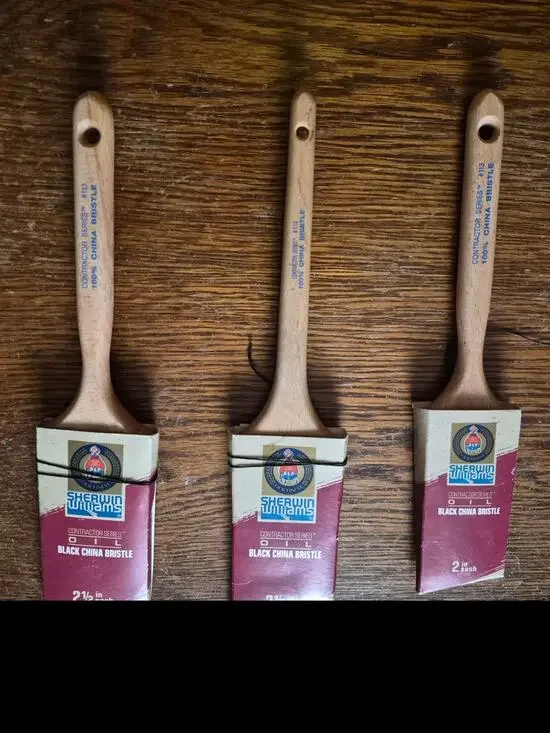 SHERWIN WILLIAMS SET OF 3 CONTRACTOR PAINT BRUSHES