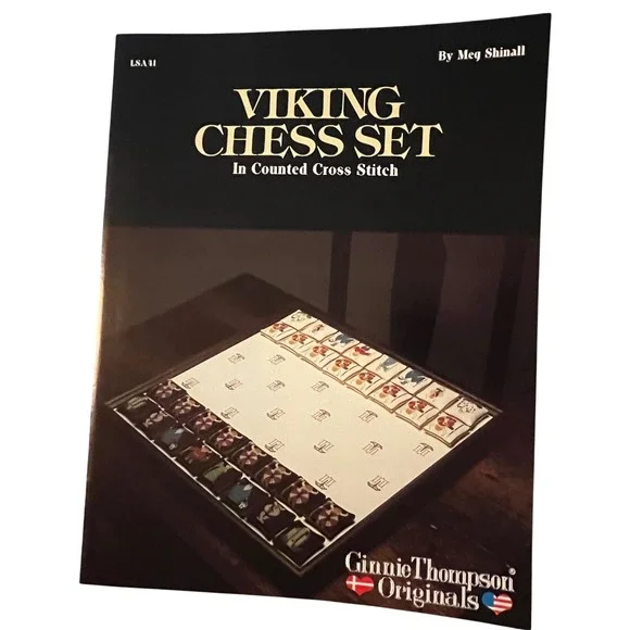 Viking Chess Set Counted Cross Stitch Pattern Ginnie Thompson Meg Shinall 1982