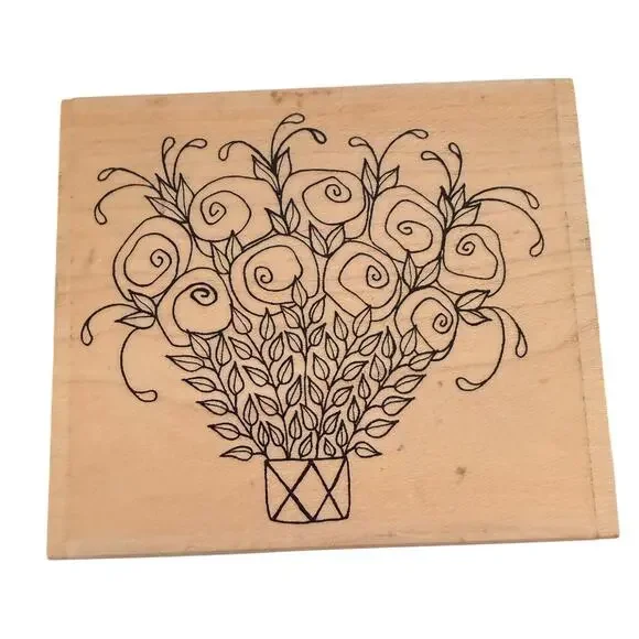 Impression Obsession Leigh Hannon Bouquet Of Flowers E2146 Rubber Stamp