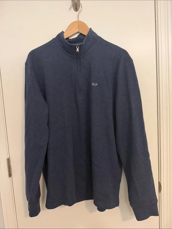 Vineyard Vines Men's Navy Blue Quarter-Zip Sweater