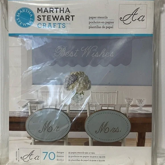 Martha Stewart Paper Cursive Alphabet Lettering Stencils DIY Wedding Event New