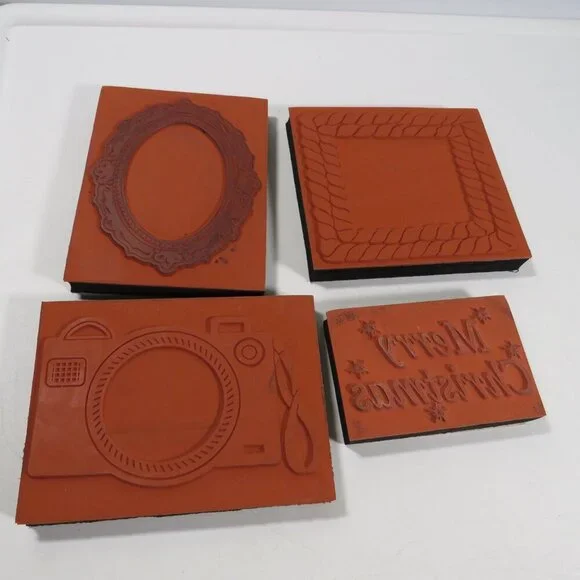 Very Large Rubber Stamps (Camera, Victorian Fame, Rope Frame, Christmas)