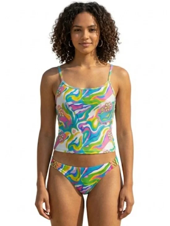 Trina Turk Vibrant Multi-Color Printed Bikini Bottoms - 8 Swimsuit Bottom⁠ HH
