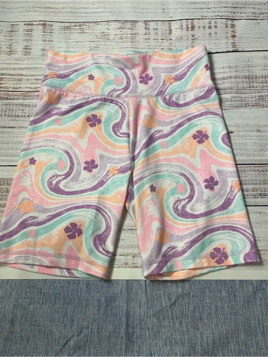 Justice Pastel Swirl Bike Shorts in Lavender, Mint & Peach Sz-Girls-L