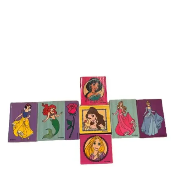 8 Disney Princess Rubber Mounted Craft Stamps Scrapbooking
