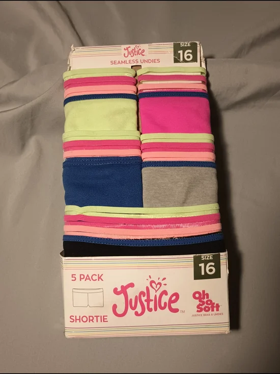 Justice Oh So Soft Girls' Seamles Shorties Underwear