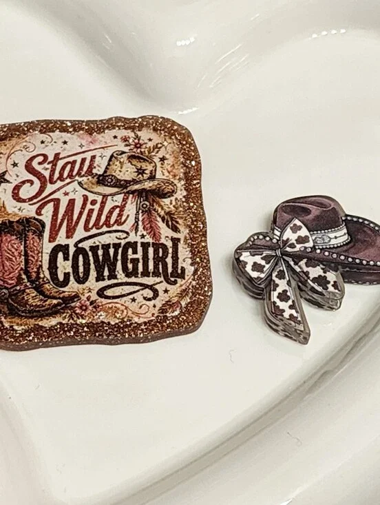 Stay Wild Cowgirl Flatback Focal Bead Badge Keychain Beaded Pen‎ Crafts Magnet
