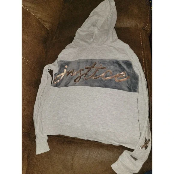 Justice active cropped sweatshirt gray‎ size 8