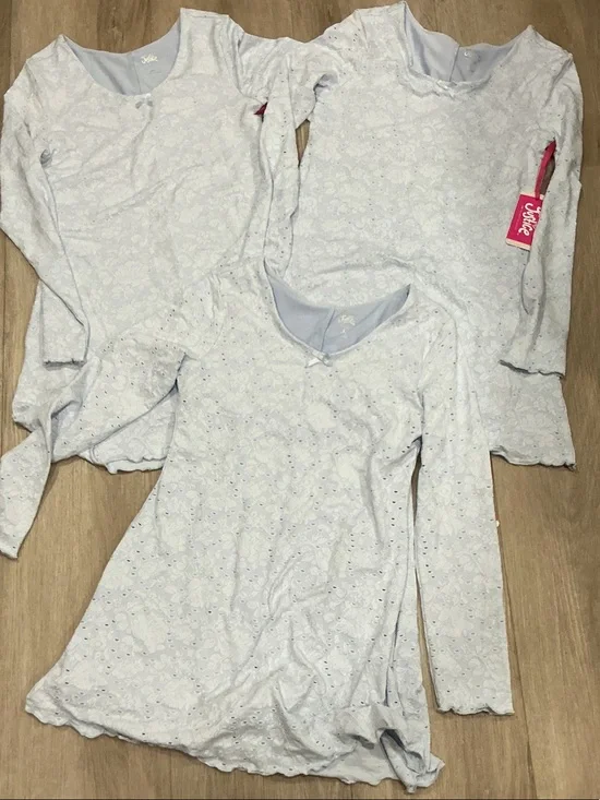 Jolie Pale Blue Eyelet Long Sleeve Tee