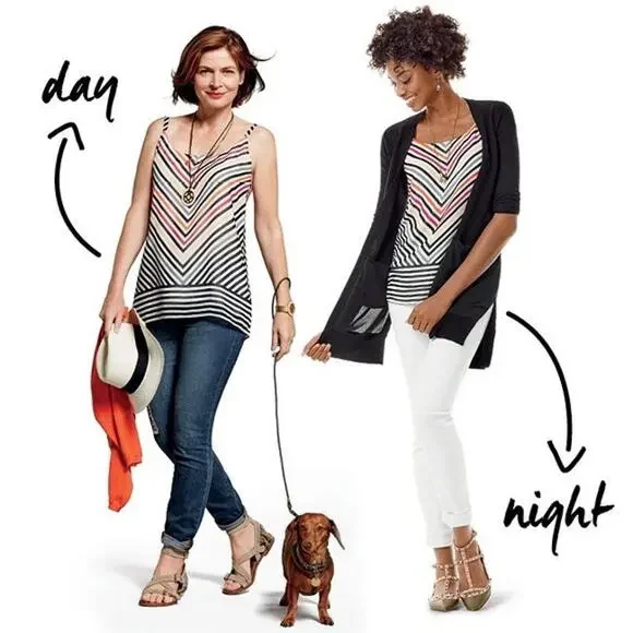 Cabi Linea Multi Color Chevron Tank Top