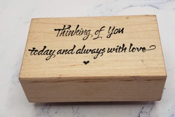 Thinking of You Today and Always With Love Heart Stampa Rosa Mounted Stamp