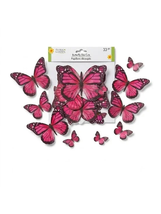 Floral Garden Butterfly Die Cuts 33 pc Paper Craft Card Making Scrapbooking New