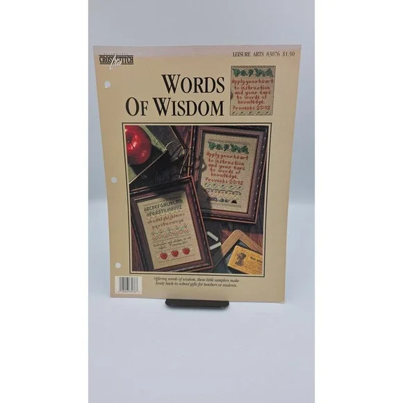 Words of Wisdom Leaflet 83076 Cross Stitch Pattern 1993