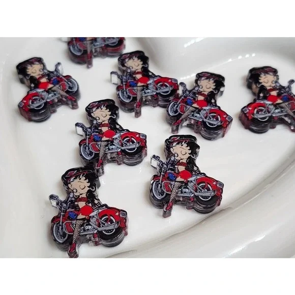 B Boo Beads 2 Pcs Motorcycle  Beaded Pen Jewelry Making Acrylic Crafts Focal
