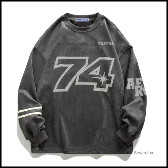 Oversized Vintage Graphic Crewneck Sweatshirt Loose Fit Streetwear Pullover Top
