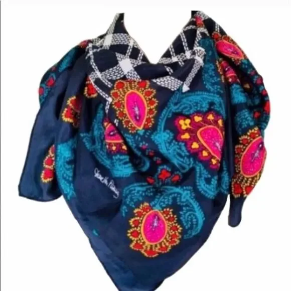 Diane Von Furstenberg vintage 100% silk scarf 42”