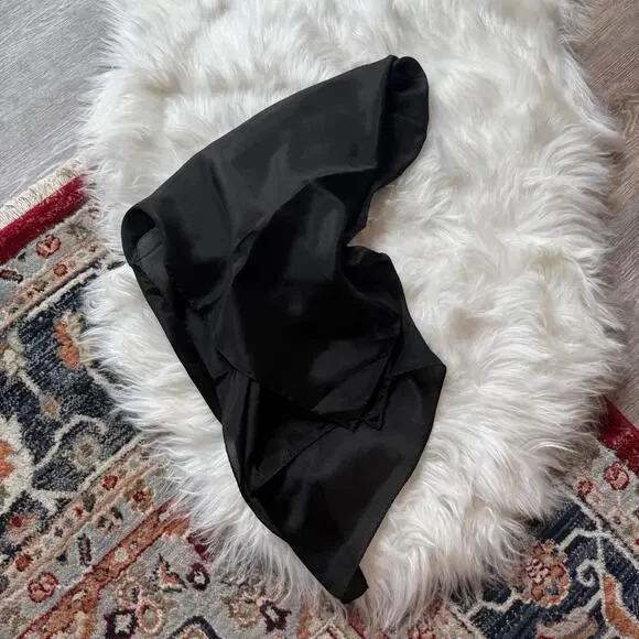 Vintage Black Silk Scarf