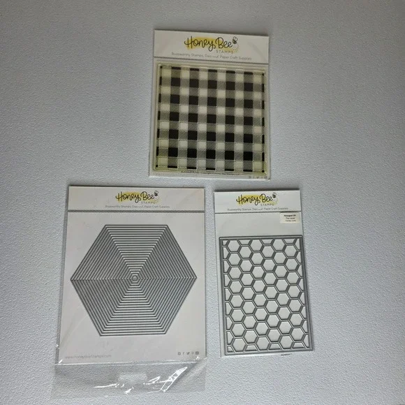 NEW Honey Bee Stamps & Dies Bundle Buffalo Hexagon Thin Frame HBST-242 HBDS-HXTF