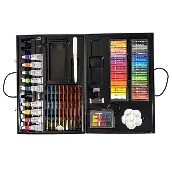 Daler Rowney Lg Mixed Media Art Set 50+ Piece Painting Drawing Kit W/ Carry Case