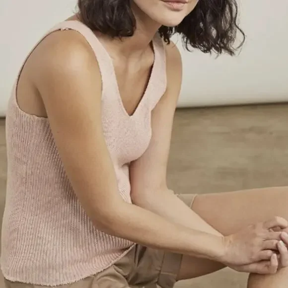 Elizabeth And James Pink Sweater Tank Top