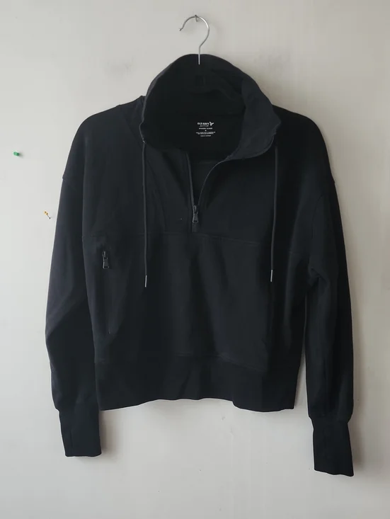 Old Navy Black Men's Half-Zip Pullover Sweatshirt