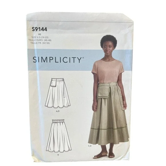 Simplicity S9144 Misses' Circle Skirt Pockets Size 14-22 Vintage Sewing‎ Pattern