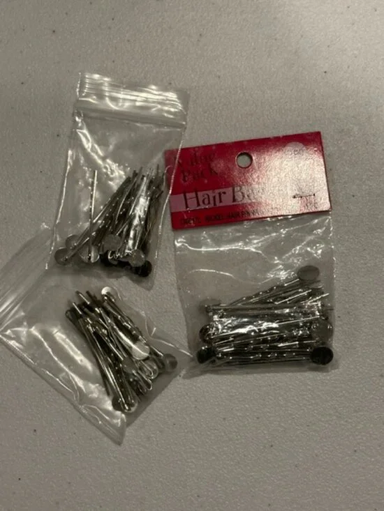 50+ Mixed Metal Hair Pins with Pads