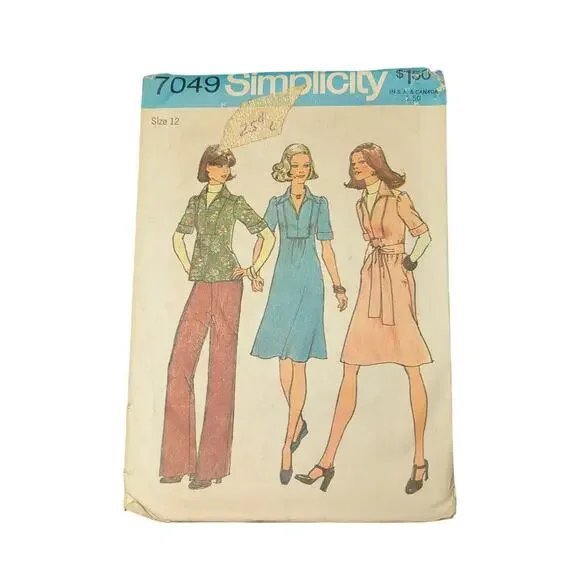 Simplicity 7049 Vintage Sewing Pattern Size 12 Bust 34
