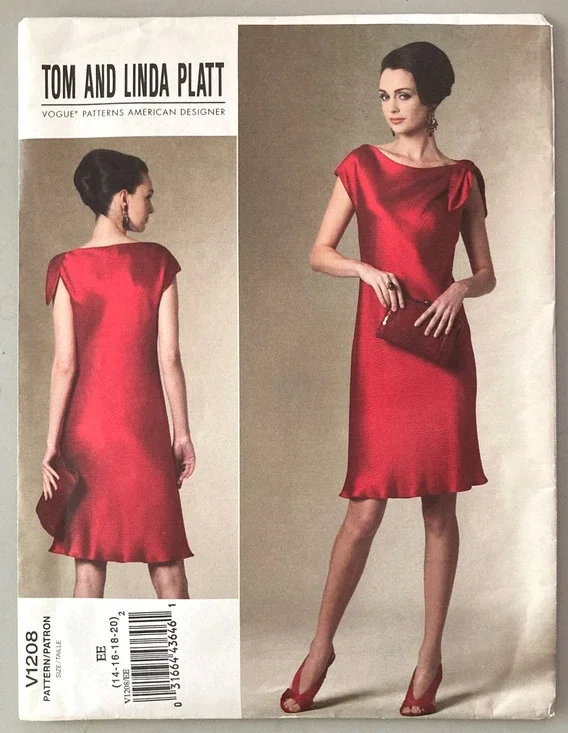 Vogue 1208 Tom and Linda Platt Elegant Evening Couture Dress Sz 14-20 UC 2010