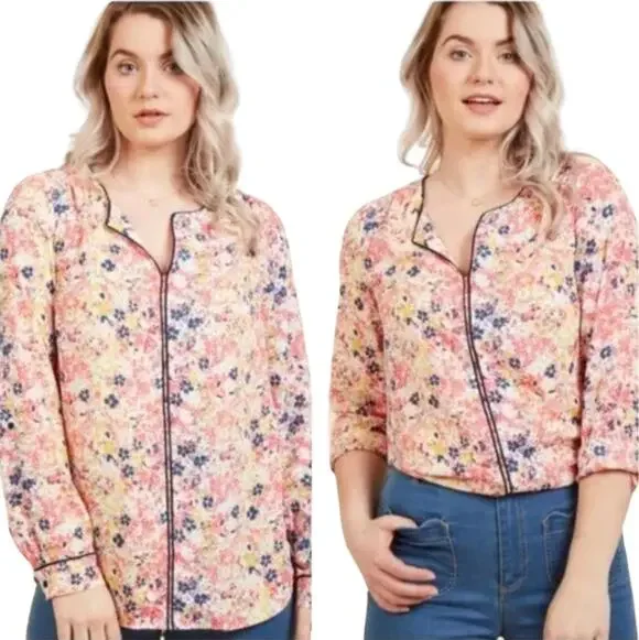 Modcloth Floral Burst Podcast Co-Host Blouse