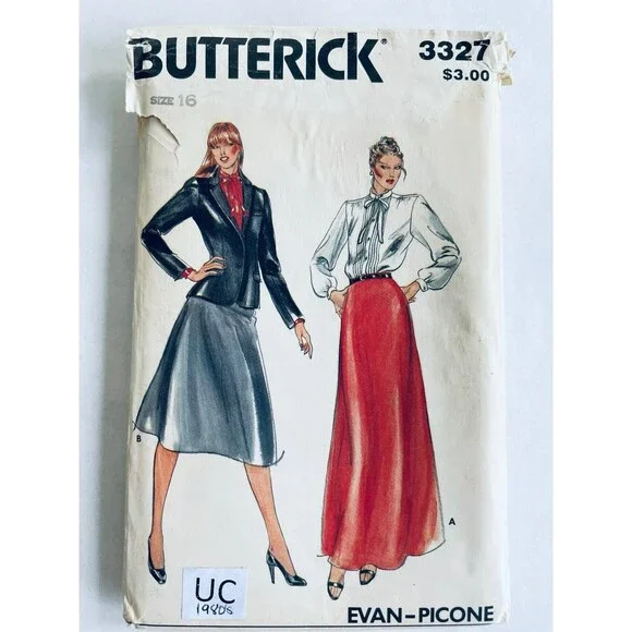Vintage Butterick 3327 Misses Evan-Picone Sewing Pattern Sz 16 UNCUT 1980